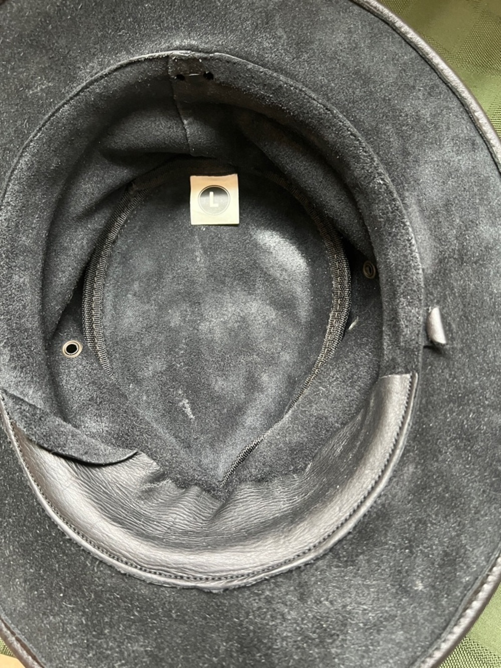 Men's Black Leather Outback Hat - Classic Ranch Style - Picture 9 of 15
